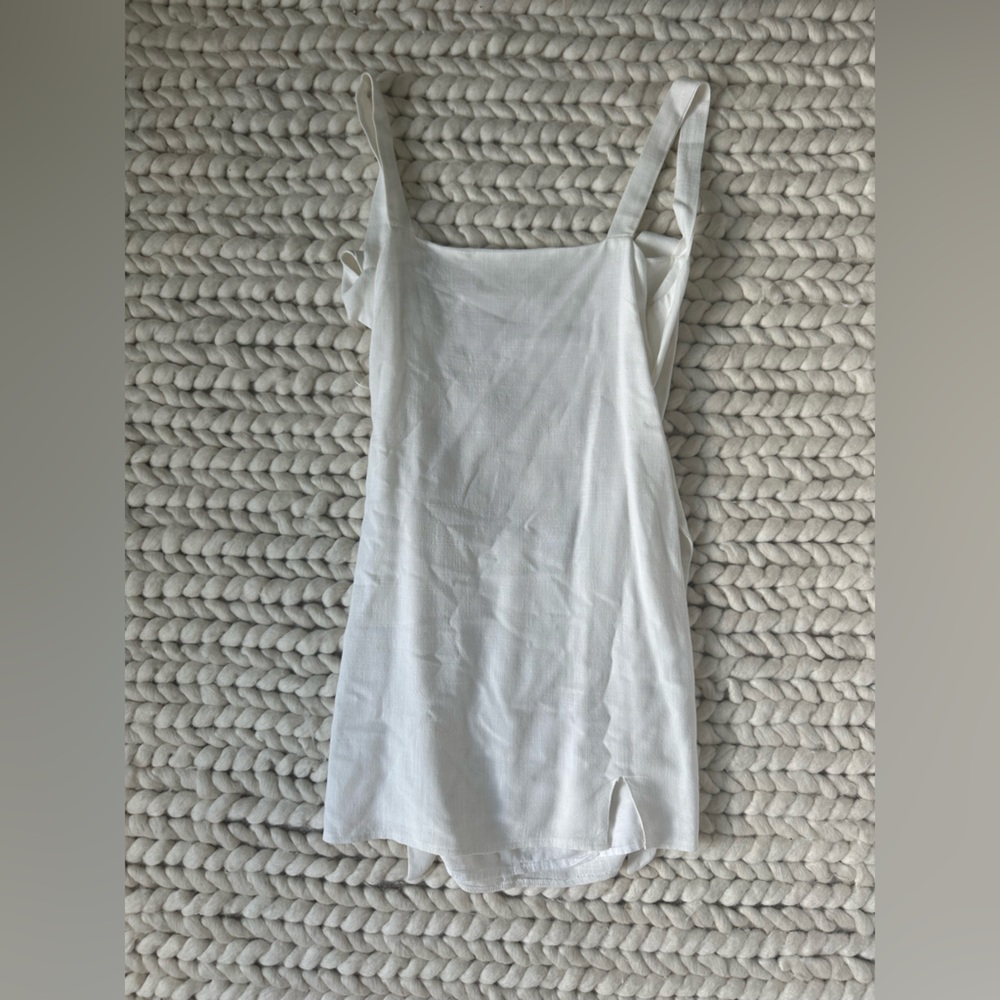 Princess Polly White Linen Mini Dress US 4